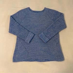 Women's Style & Co Waffle Knit Sweater Long Sleeve Cuffed Light Blue Size Large
